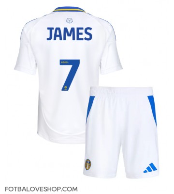 Leeds United Daniel James #7 Dětské Domácí Dres 2024-25 Krátký Rukáv (+ trenýrky)